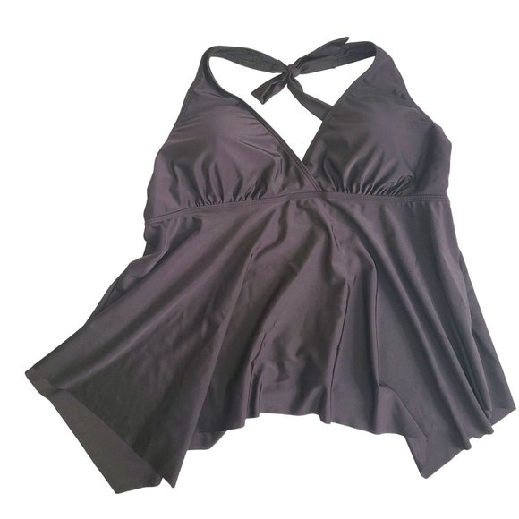 Bathing Suit Shein Womens Black Halter Swim Top With Shorts Set Size 3XL - Picture 2 of 12